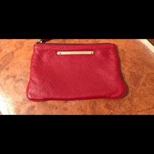 Brahmin red pebble leather wristlet